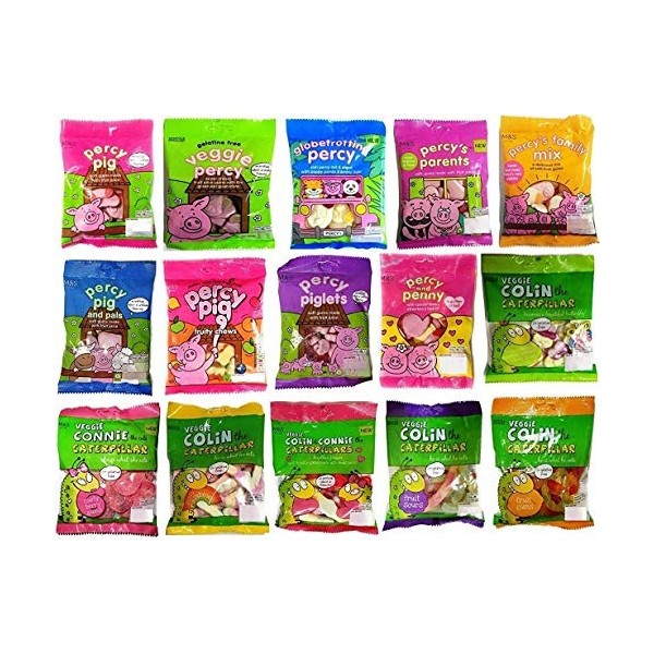 M&S Percy Pig & Friends Lot de 5 sachets de bonbons gélifiés aux fruits végétariens 150 g/170 g