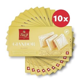 Frey Chocolat Suisse - Giandor Blanc 10x100g - Blanc fourré à la crème damande - Swiss Premium Chocolate - Certifié UTZ