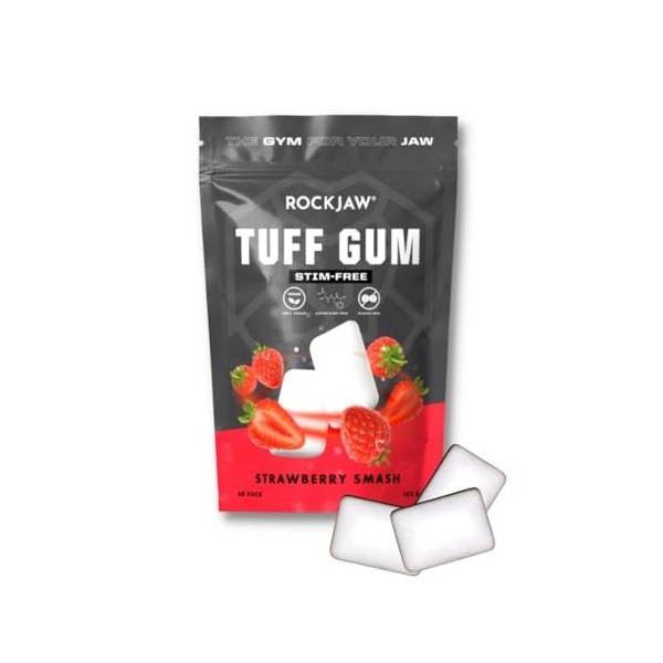 ROCKJAW® Jawline Gum – Tuff Gum 2.0 + complexe de vitamines B sans tim – 100 % xylitol, sans aspartame, sans sucre 2 mois 
