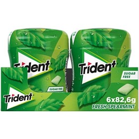 Trident Fresh Spearmint Chewing-gum sans sucre 82,6 gr. [Pack of 6]