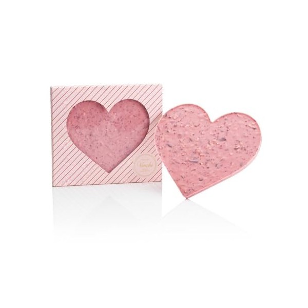 Venchi - Collection Saint-Valentin - Plaque de Chocolat Artisanale Brutto&Buono Framboise, Amandes, Rose en Forme de Cœur, 30