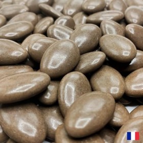 1kg Dragées Chocolat Taupe - Dragées Delorme Fabrication Française - Dragées Couleur Taupe Chocolat Mariage Baptême Communion