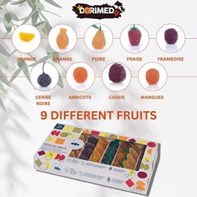 Pâtes de fruits 1 Kg I saveurs fraise, poire, cerise noire, ananas, framboise, abricot, orange, mangue, cassis I Coffret c