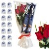 Baci Perugina Fête des Mères - Bouquet de roses artificielles + 2 tubes Baci Perugina 87,5 g chacun - Cadeau maman