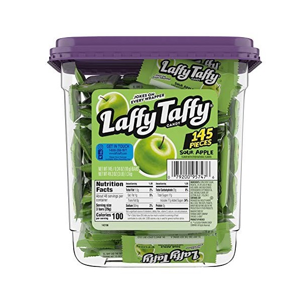 Boite Bonbon Acide Pomme Laffy Taffy Minis 145ct 