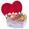 Boite gros coeur et son assortiment de 80 mini chocolats: Toblerone, Milka, Daim, Célébrations