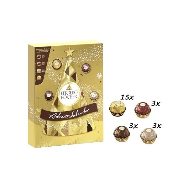 Ferrero Rocher Calendrier de l avent sélection assortiment chocolat noir et lait - Le calendrier de 300g