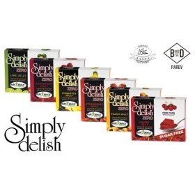 Simply Delish, Sugar-Free Jelly Dessert - Vegan, Gluten and Fat-Free, Lime Flavour - Pack of 24, Keto Friendly Sweets